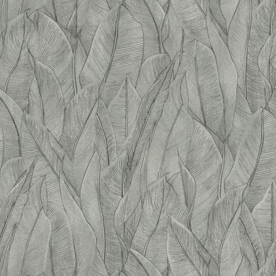 Casamance 74280170 Rio Madeira Amazone Acier - tapeta w egzotyczne liście