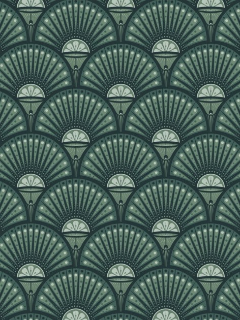 Divine Savages Deco Martini DVS014 - tapeta wachlarze art-deco