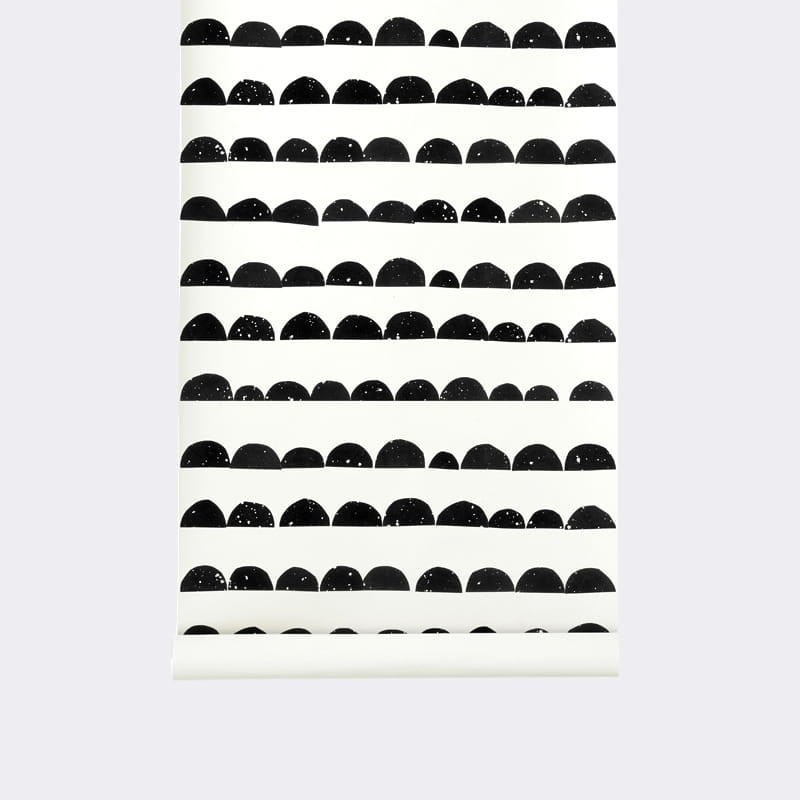 Ferm Living 157 Half Moon Black - tapeta w półksiężyce