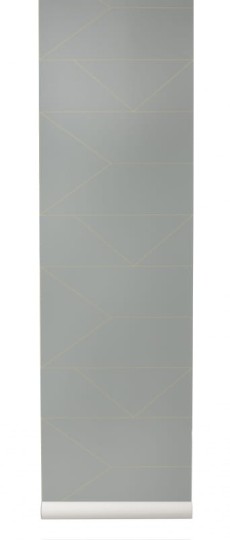 Tapeta Ferm LIVING - Lines Wallpaper - Grey 169 Linie