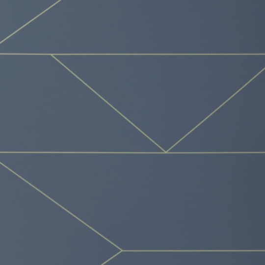 Ferm Living 171 Lines Dark blue - tapeta w złote linie