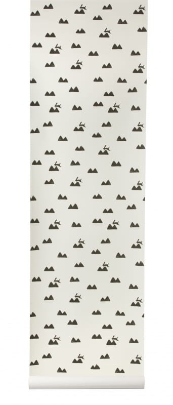 OL / Tapeta Ferm LIVING - Rabbit Wallpaper - Off-White 526 Króliki - 1 ROLKA