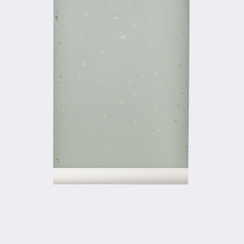 Ferm Living 175 Confetti Mint - tapeta z drobinkami złota