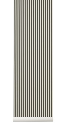 Tapeta Ferm LIVING - Thin Lines Wallpaper - Green/Off White 534