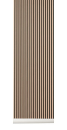 Tapeta Ferm LIVING - Thin Lines Wallpaper - Green/Rose 535
