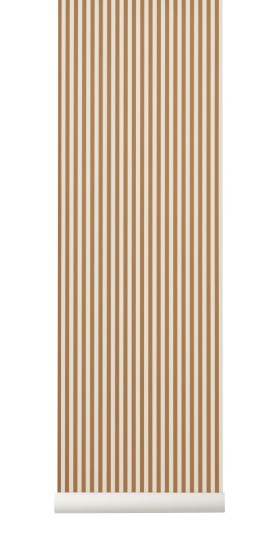 Tapeta Ferm LIVING - Thin Lines Wallpaper - Mustard/Off White 536