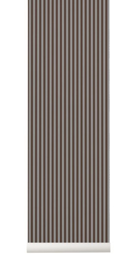 Tapeta Ferm LIVING - Thin Lines Wallpaper - Bordeaux/Grey 537