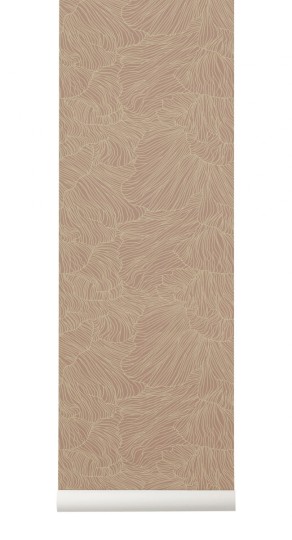 Tapeta Ferm LIVING - Coral Wallpaper - Dusty Rose/Beige 538