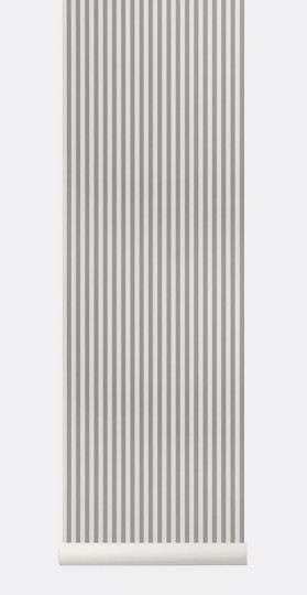 Tapeta Ferm LIVING - Thin Lines Wallpaper - Grey/Off White 180