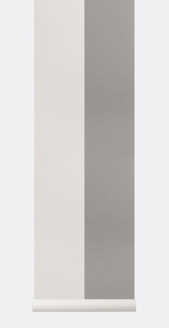 Tapeta Ferm LIVING - Thick Lines Wallpaper - Grey/Off White 181