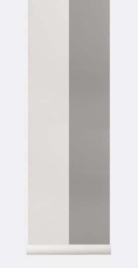 Tapeta Ferm LIVING - Thick Lines Wallpaper - Grey/Off White 181