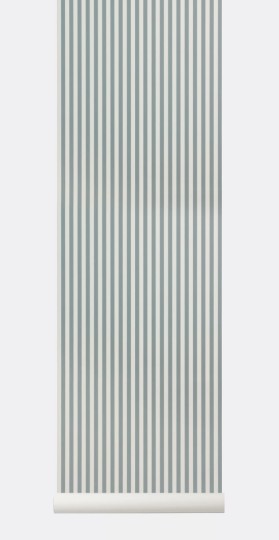 Tapeta Ferm LIVING - Thin Lines Wallpaper -DustyBlue/OffWhite 184