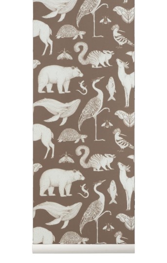 Ferm Living 100235677 Katie Scott Animals Toffee  - tapeta zwierzątka