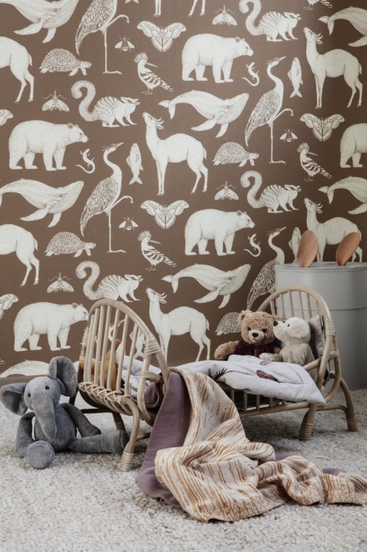 Ferm Living 100235677 Katie Scott Animals Toffee  - tapeta zwierzątka