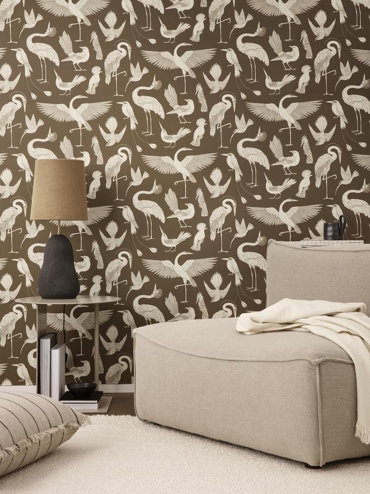 Tapeta Ferm LIVING Katie Scott Birds 1101862830 Brown