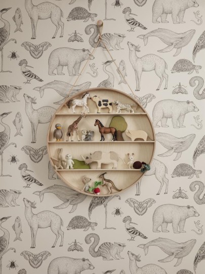 Ferm Living 1100821768 Katie Scott Animals Off-White  - tapeta zwierzątka