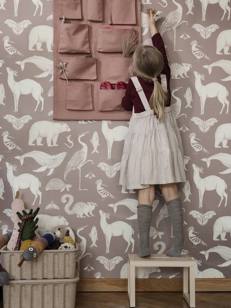 Tapeta Ferm LIVING Katie Scott Animals 100235303 Dusty Rose