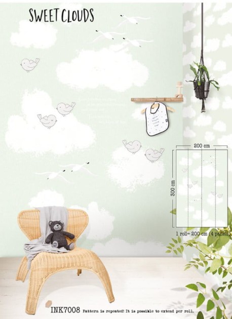 Tapeta Kidswalls Puck & Rose INK7008 Chmurki Mural