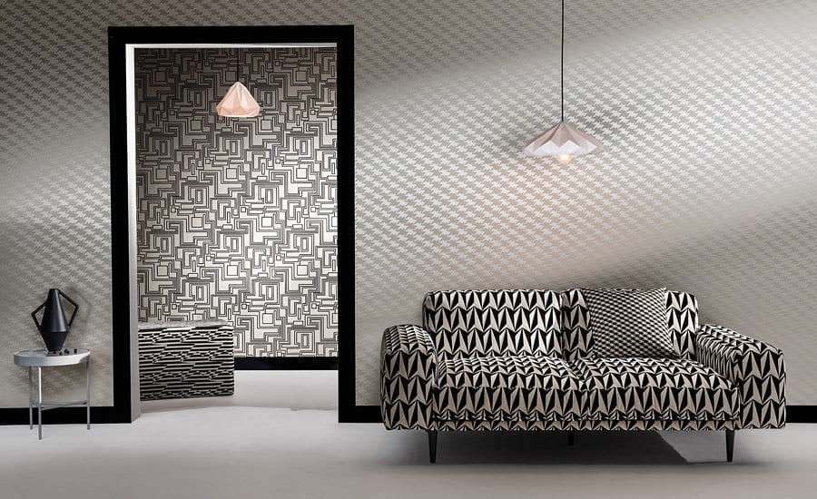 Tapeta Kirkby Design x Eley Kishimoto Electro Maze WK802/05 Silver