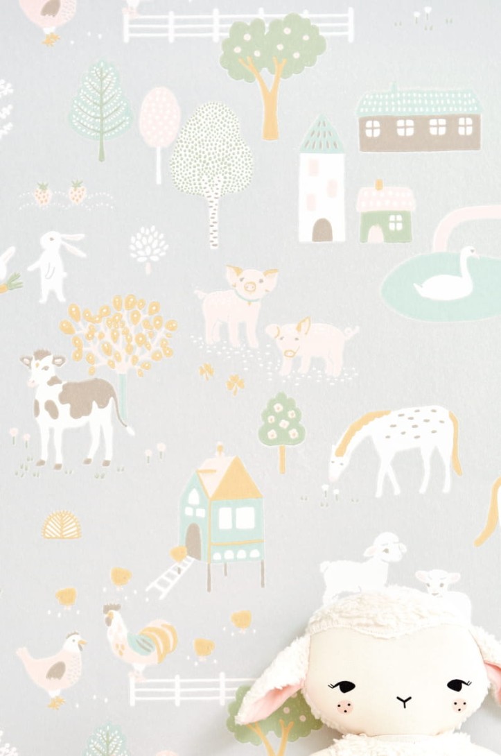 Tapeta Majvillan My Farm 127-01 Soft Grey