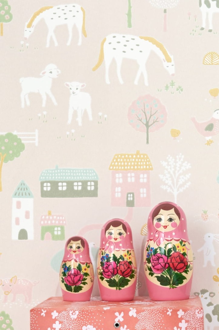 Tapeta Majvillan My Farm 127-03 Soft Pink
