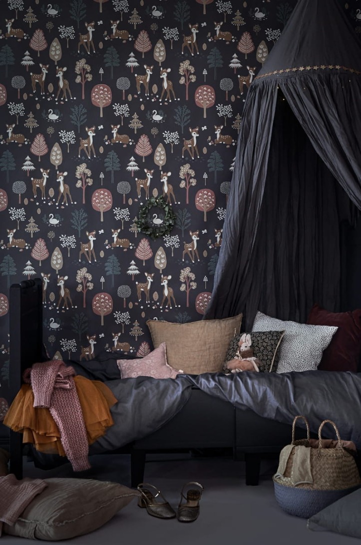 Tapeta Majvillan Golden Woods 125-05 Deep Grey