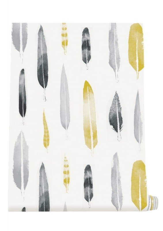Tapeta Mini Moderns Feathers AZDPT024MU Mustard