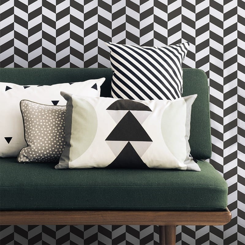 OL / Tapeta Ferm LIVING Angle Black 163 - 1 rolka