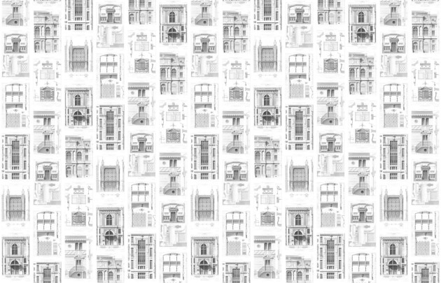 Rebel Walls R12732 Frontage Architect - mural w paryskie kamienice