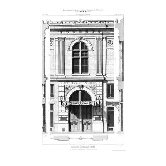 Rebel Walls R12762 Frontage Hotel Des Ventes - mural w paryską kamienicę