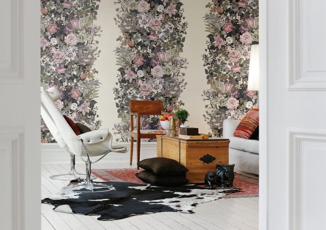 Rebel Walls R13132 Greenhouse Flowerbed Vintage - mural w kwiaty