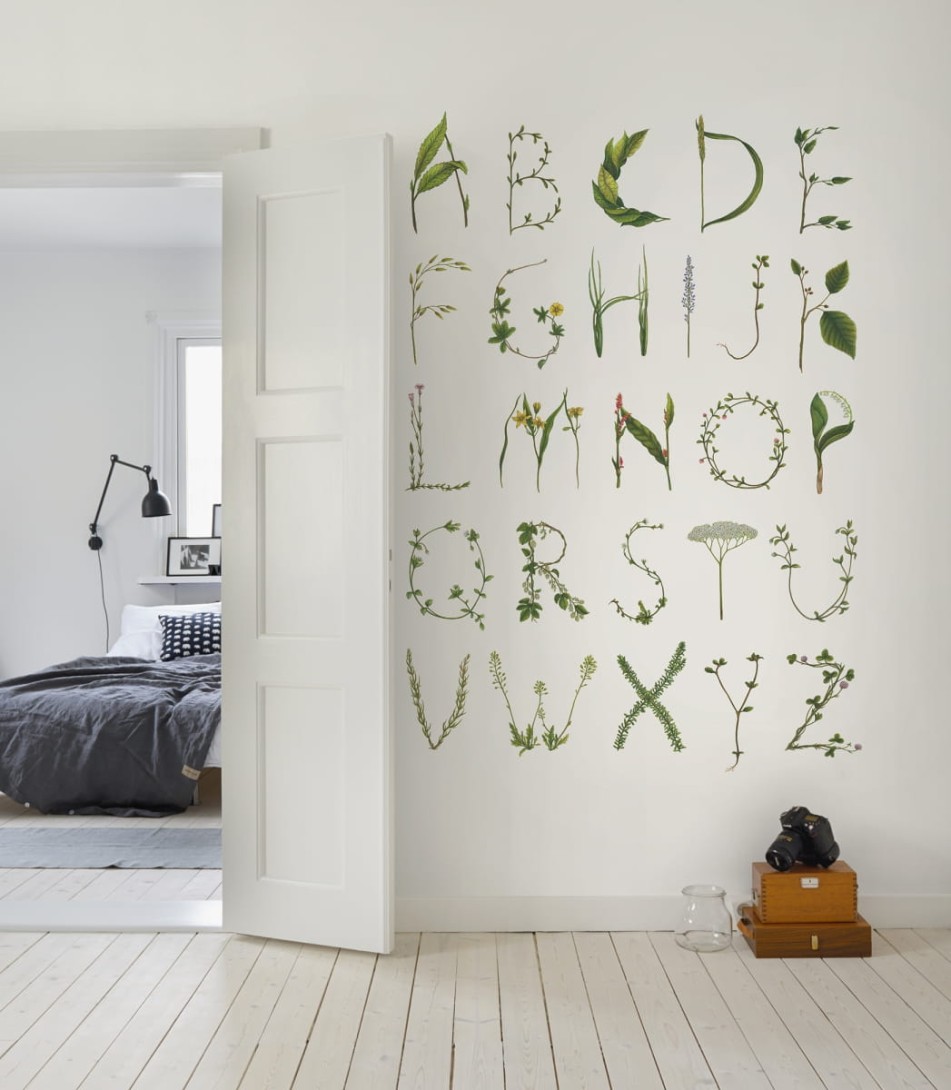 Rebel Walls R13191 Greenhouse ABC for the spelling bee - mural w roślinny alfabet