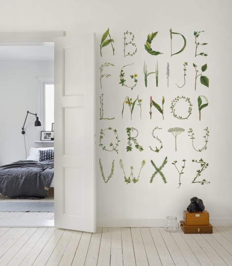 Rebel Walls R13191 Greenhouse ABC for the spelling bee - mural w roślinny alfabet