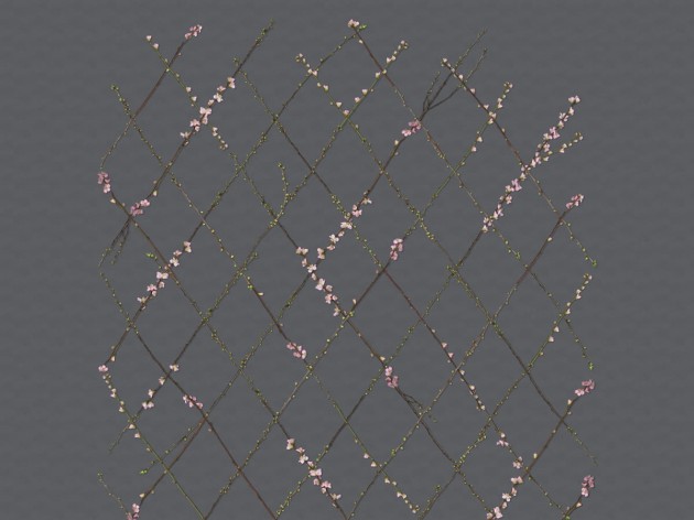 Rebel Walls R13222 Greenhouse Winding Spring Black - mural w roślinną kratkę