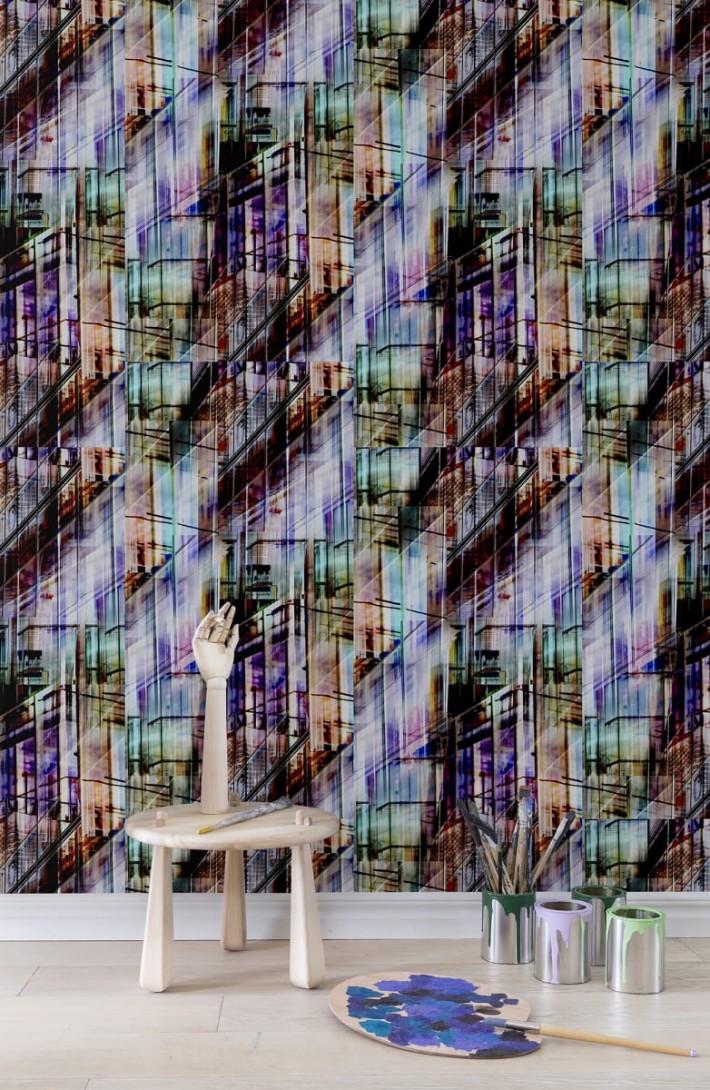 Rebel Walls R13291 Spectrum Neon City - mural w abstrakcyjny miejski pejzaż