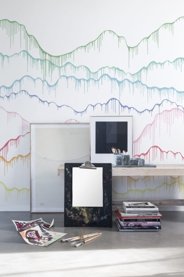 Rebel Walls R13332 Spectrum Elevation Rainbow - mural w minimalistyczne wzgórza