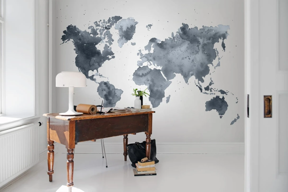 Rebel Walls R13432 Spectrum Dusky World - mural mapa świata