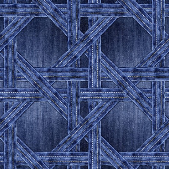 Rebel Walls R13561 Spectrum Denim Trellis - mural w jeansową kratkę
