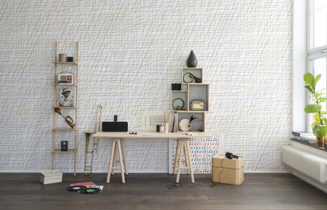 Rebel Walls R14021 Passion Note Sheets - mural w kratkę