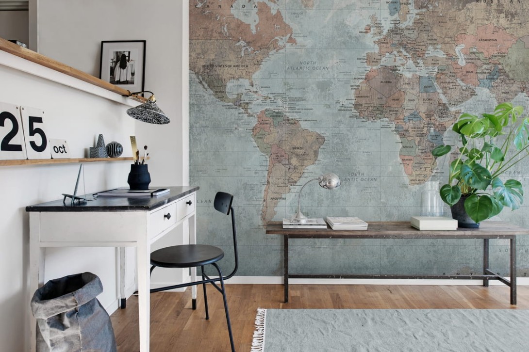 Rebel Walls R15351 Home Around The World - mural mapa