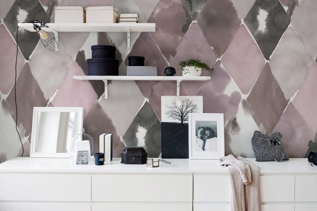 Fototapeta Rebel Walls Big Harlequin, Plum R15571