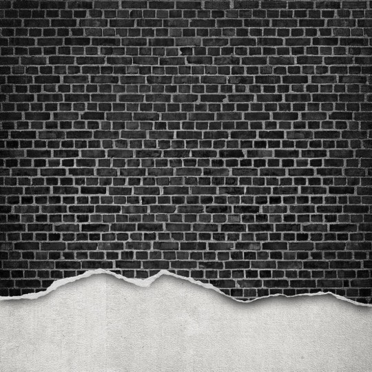 Fototapeta Rebel Walls Well-Worn Brick Wall, black R12222