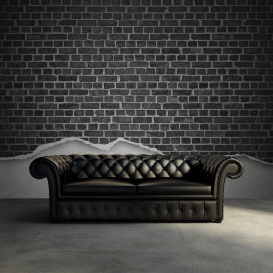 Fototapeta Rebel Walls Well-Worn Brick Wall, black R12222