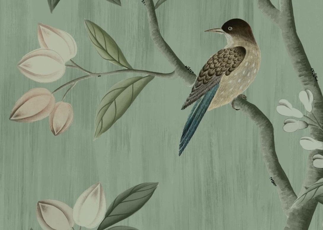 Rebel Walls R16742 La Chinoiserie Chinoiserie Chic Jade - mural roślinny