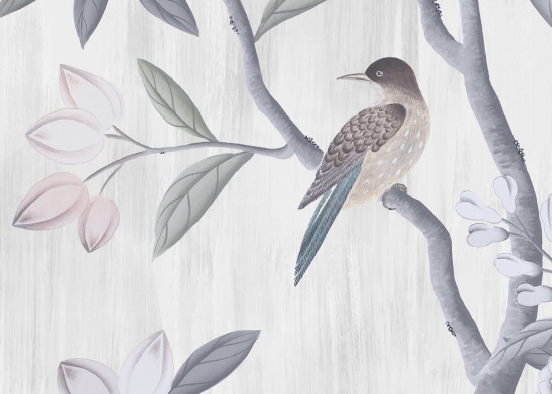 Fototapeta Rebel Walls Chinoiserie Chic, Pearl Gray R16741