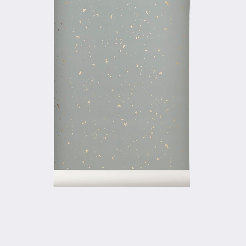 Ferm Living 174 Confetti Grey - tapeta z drobinkami złota
