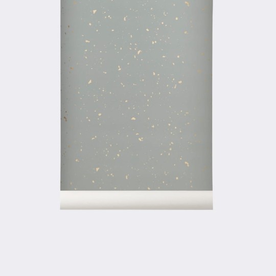 Ferm Living 174 Confetti Grey - tapeta z drobinkami złota
