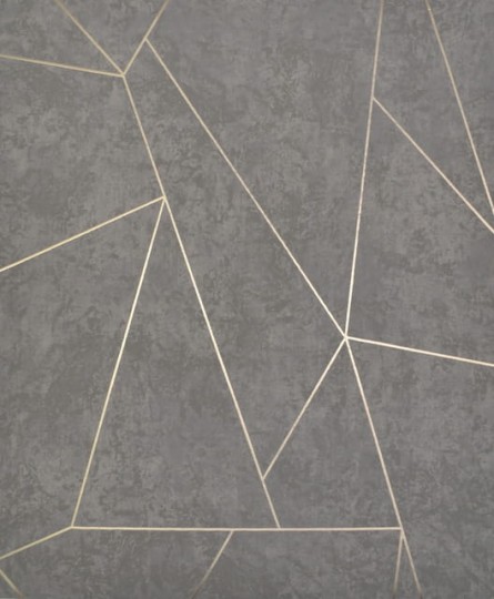 York NW3502 Antonina Vella Modern Metals Nazca Grey/Gold - tapeta w geometryczny motyw z metalicznymi akcentami
