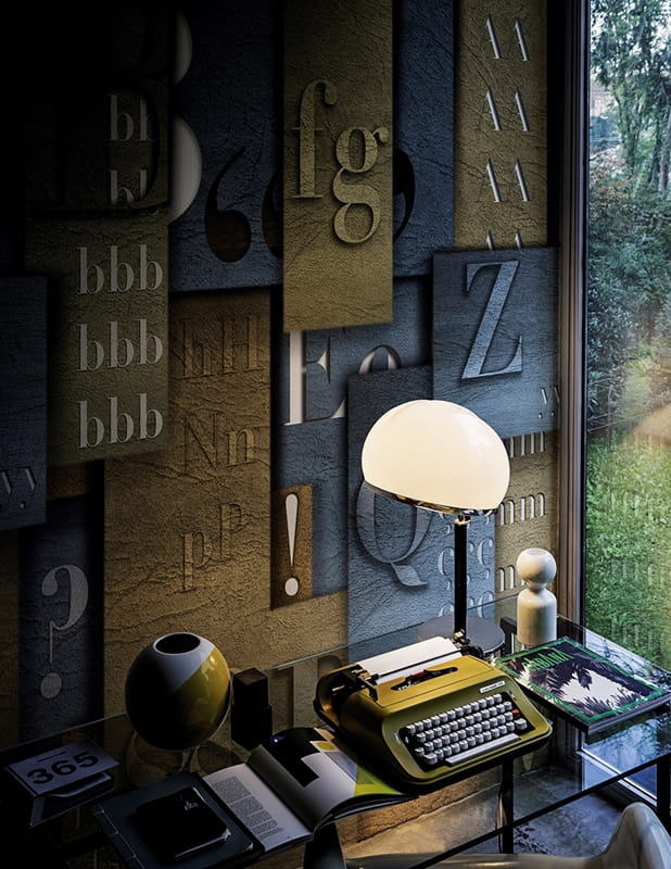 Wall & Deco 2016 Bevel WDBE1601 - mural z motywem liter, paragrafów i prostokątów