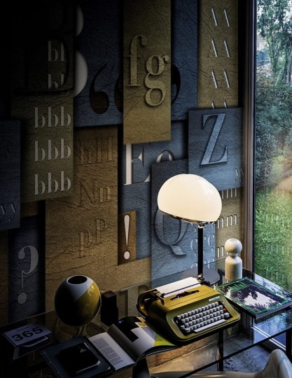 Wall & Deco 2016 Bevel WDBE1601 - mural z motywem liter, paragrafów i prostokątów